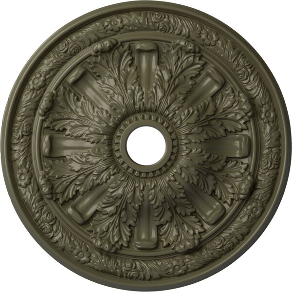 Ekena Millwork Flagstone Ceiling Medallion (Fits Canopies up to 3 7/8"), 30"OD x 3 7/8"ID x 3 1/4"P, Painted Turtle CM30FLPTF - main